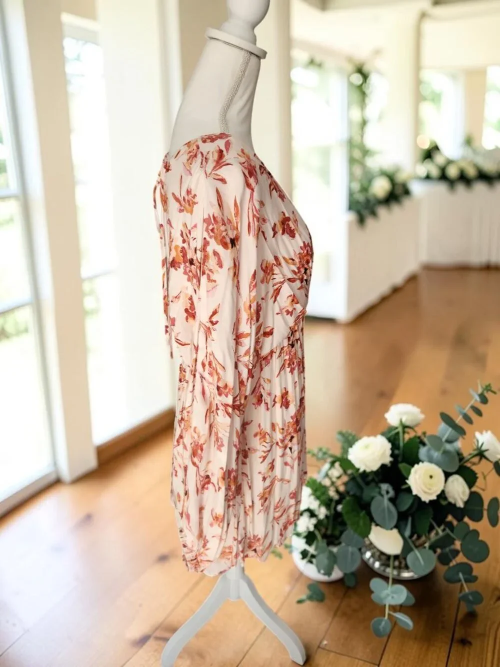 🌸 Emily Wonder Floral Dress NWT Large Flowy Boho Tie Back 🌸 - Picture 6 of 12